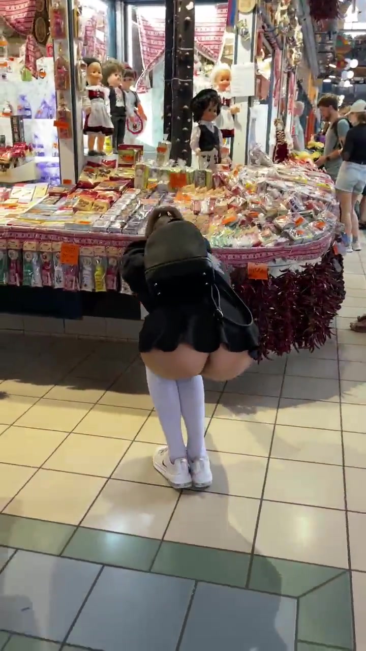 White Pussy Without Panties In Public